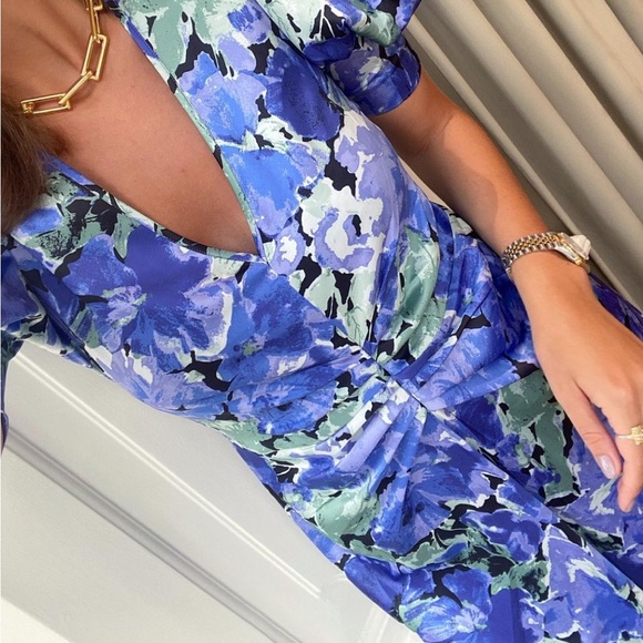 ROTATE Birger Christensen Sierina Floral Satin Midi Dress - Picture 2 of 14